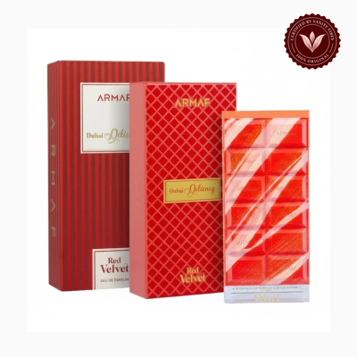 Armaf Red Velvet 70ml perfume gift packaging and bottle | Vanity Vibes Pakistan