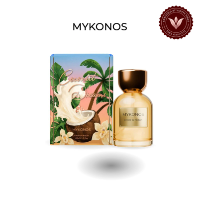 Mykonos Coconut Dreams 50ml bottle and box | Vanity Vibes Pakistan