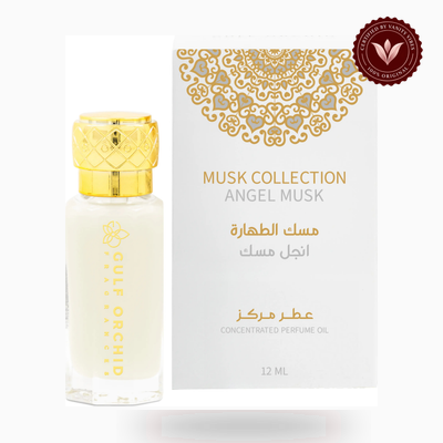 Gulf Orchid ANGEL MUSK MUSK TAHARA OIL box and bottle photo | Vanity Vibes Pakistan
