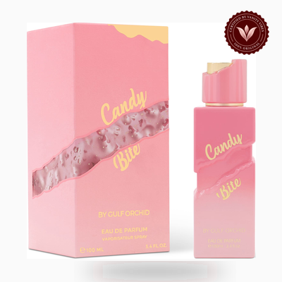 Gulf Orchid CANDY BITE box and bottle photo | Vanity Vibes Pakistan