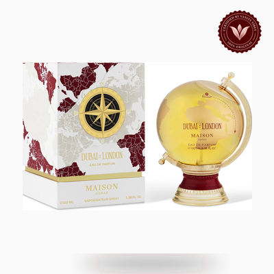 Maison Asrar DUBAI LONDON box and bottle photo | Vanity Vibes Pakistan
