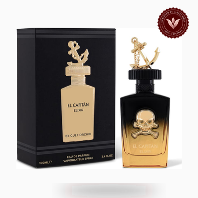 Gulf Orchid EL CAPITAN ELIXIR box and bottle photo | Vanity Vibes Pakistan