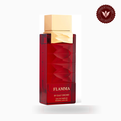Gulf Orchid FLAMMA bottle photo | Vanity Vibes Pakistan