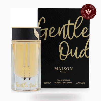 Maison Asrar GENTLE OUD box and bottle photo | Vanity Vibes Pakistan