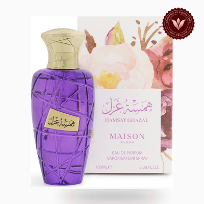 Maison Asrar HAMSAT GHAZAL box and bottle photo | Vanity Vibes Pakistan