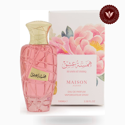 Maison Asrar HAMSAT ISHQ box and bottle photo | Vanity Vibes Pakistan