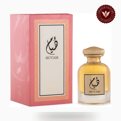 Gulf Orchid HUYAM box and bottle photo | Vanity Vibes Pakistan