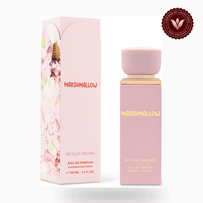 Gulf Orchid Marshmallow 100ml box and bottle photo | Vanity Vibes Pakistan