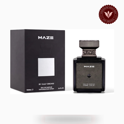 Gulf Orchid Maze 100ml box and bottle photo | Vanity Vibes Pakistan