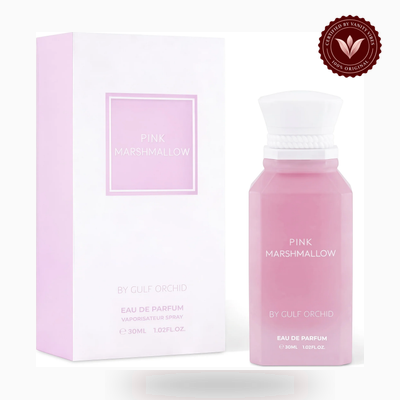 Gulf Orchid Pink Marshmallow box and bottle photo | Vanity Vibes Pakistan