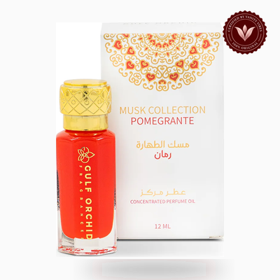 Gulf Orchid Pomegranate Musk Tahara box and bottle photo | Vanity Vibes Pakistan