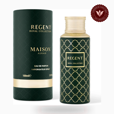 Maison Asrar Regent box and bottle photo | Vanity Vibes Pakistan