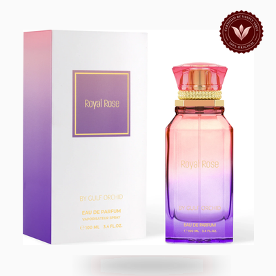 Gulf Orchid Royal Rose box and bottle photo | Vanity Vibes Pakistan