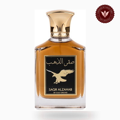 Gulf Orchid Saqr Alzahab box and bottle photo | Vanity Vibes Pakistan