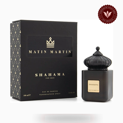 Matin Martin Shahama box and bottle photo | Vanity Vibes Pakistan