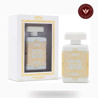 Gulf Orchid Sheikh Al Oud White box and product photo | Vanity Vibes Pakistan