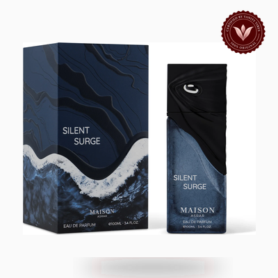 Maison Asrar Silent Surge box and product photo | Vanity Vibes Pakistan