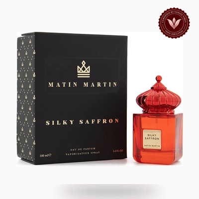 Matin Martin Silky Saffron box and product photo | Vanity Vibes Pakistan