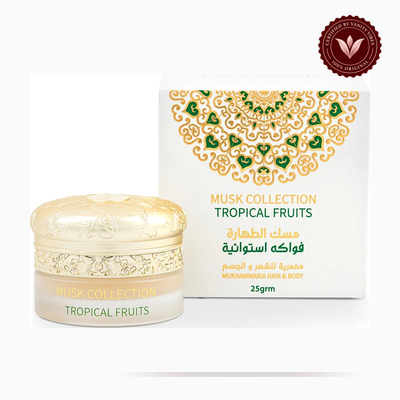 Gulf Orchid Tropical Fruits Musk Mukhmarria 25g box and bottle | Vanity Vibes Pakistan