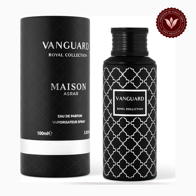 Maison Asrar Vanguard box and bottle | Vanity Vibes Pakistan