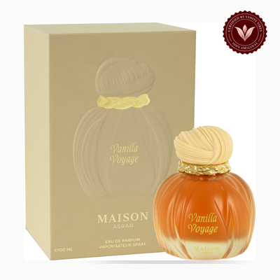 Maison Asrar Vanilla Voyage box and bottle | Vanity Vibes Pakistan
