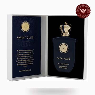 Gulf Orchid Yacht Club 100ml perfume package view | Vanity Vibes Pakistan