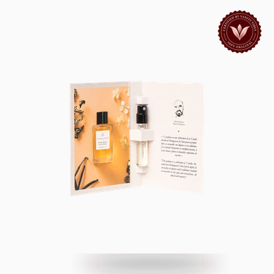 Essential Parfums Divine Vanille 2ml perfume official sample vial and card view | Vanity Vibes Pakistan