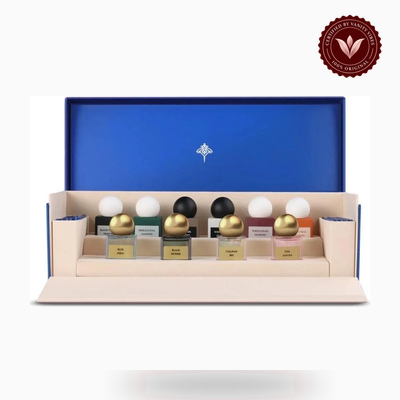 Ibrahim Al Qurashi Discovery Diamond Miniatures Gift Set 10 x 10ml perfume miniature gift set view | Vanity Vibes Pakistan