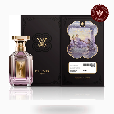 Velixir Parfums Concordia 100ml perfume box and bottle view | Vanity Vibes Pakistan