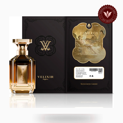 Velixir Parfums Himeros 100ml perfume box and bottle | Vanity Vibes Pakistan