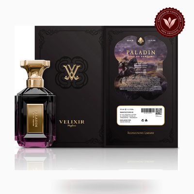 Velixir Parfums Paladin 100ml perfume box and bottle | Vanity Vibes Pakistan