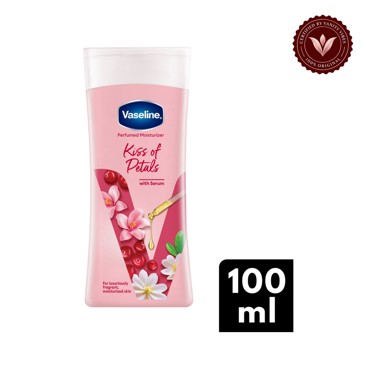 Vaseline Kiss of Petals Perfumed Moisturizer with Serum 100ml — centered front product image