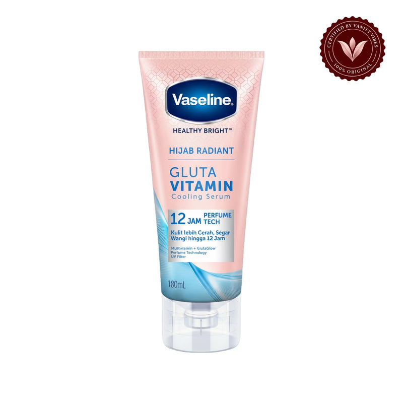 Vaseline Healthy Bright Hijab Radiant Gluta Vitamin Cooling Serum Moisturizer 180ml 12 Jam Perfume Tech & Long-Lasting Freshness — alternate product image