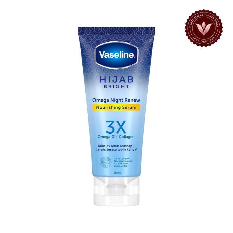 Vaseline Hijab Bright Omega Night Renew Nourishing Serum 180ml Deep Hydration & Skin Renewal — alternate product image