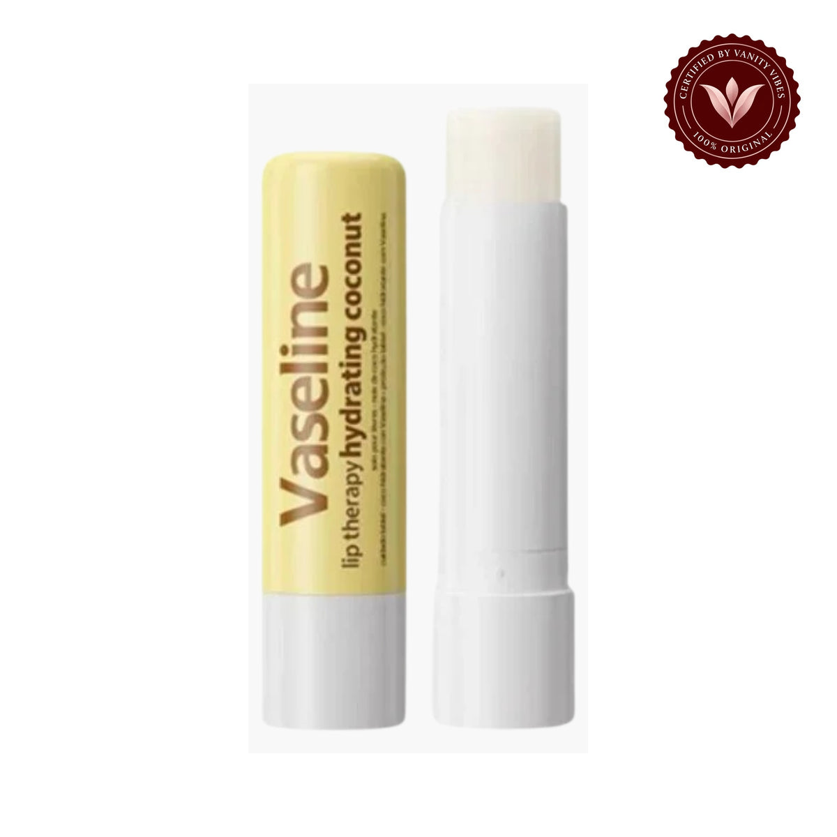Vaseline Lip Care Therapy Coconut Stick 4.8g - Hydrating Lip Balm for Soft Smooth Lips, Daily Moisture Care, Dry Lip Protection & Coconut Nourishment — centered front product image