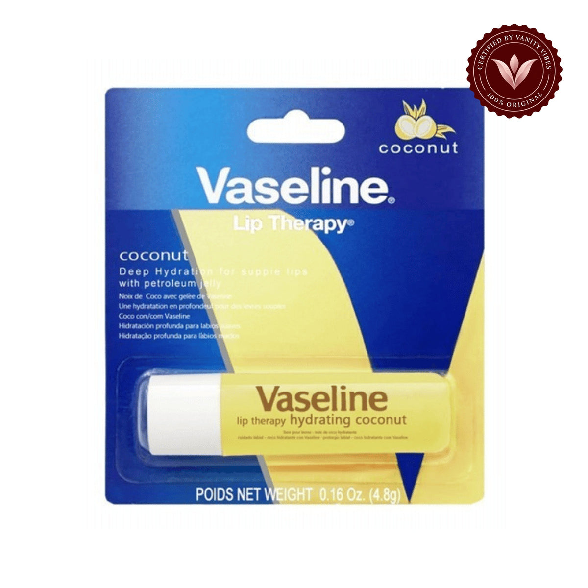 Vaseline Lip Care Therapy Coconut Stick 4.8g - Hydrating Lip Balm for Soft Smooth Lips, Daily Moisture Care, Dry Lip Protection & Coconut Nourishment — alternate product image