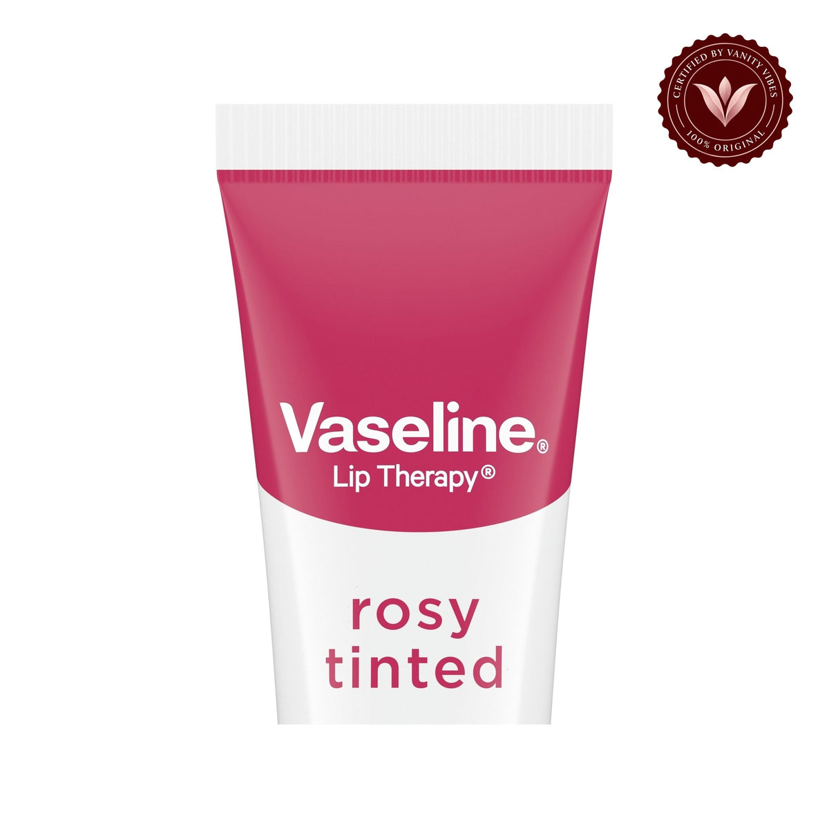 Vaseline Rosy Tinted Lip Balm 10g - Hydrating Lip Care Balm for Soft Smooth Lips, Moisture Protection, Natural Rosy Tint & Daily Nourishment — centered front product image