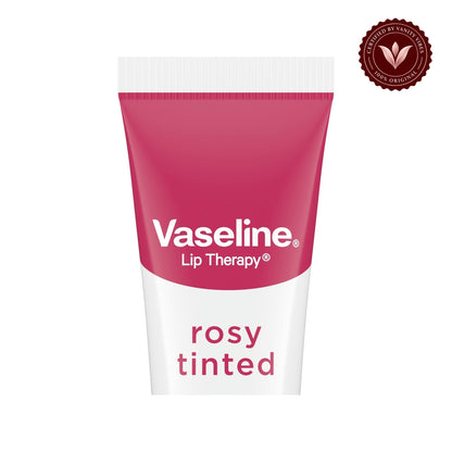 Vaseline Rosy Tinted Lip Balm 10g - Hydrating Lip Care Balm for Soft Smooth Lips, Moisture Protection, Natural Rosy Tint & Daily Nourishment — centered front product image