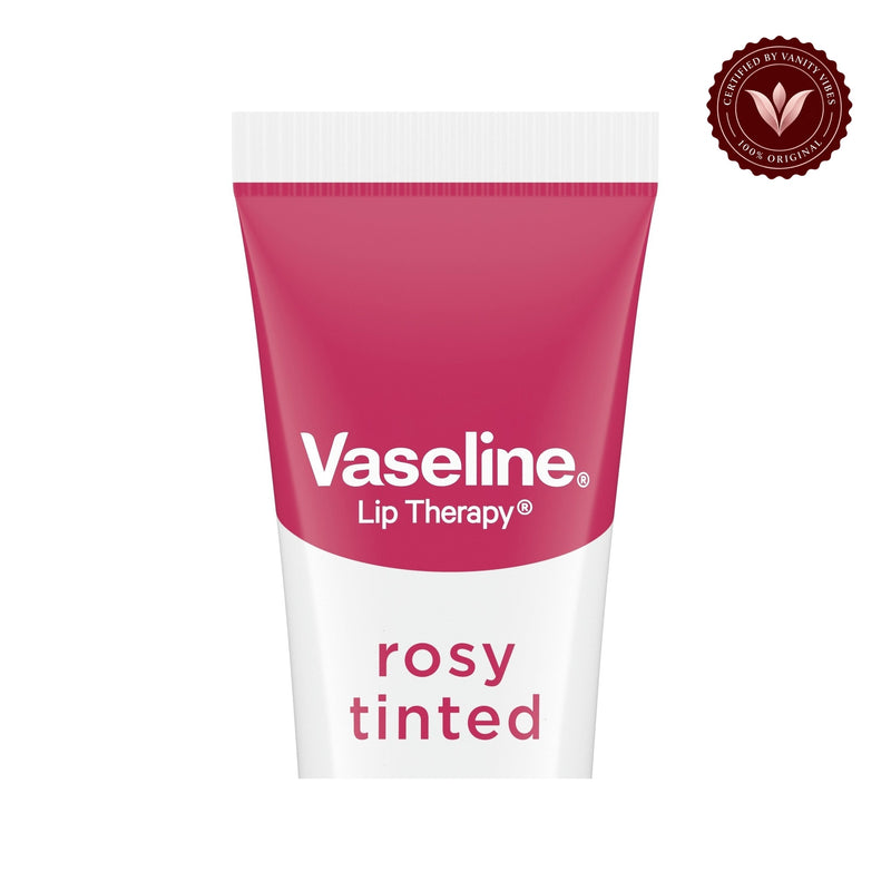 Vaseline Rosy Tinted Lip Balm 10g - Hydrating Lip Care Balm for Soft Smooth Lips, Moisture Protection, Natural Rosy Tint & Daily Nourishment — centered front product image