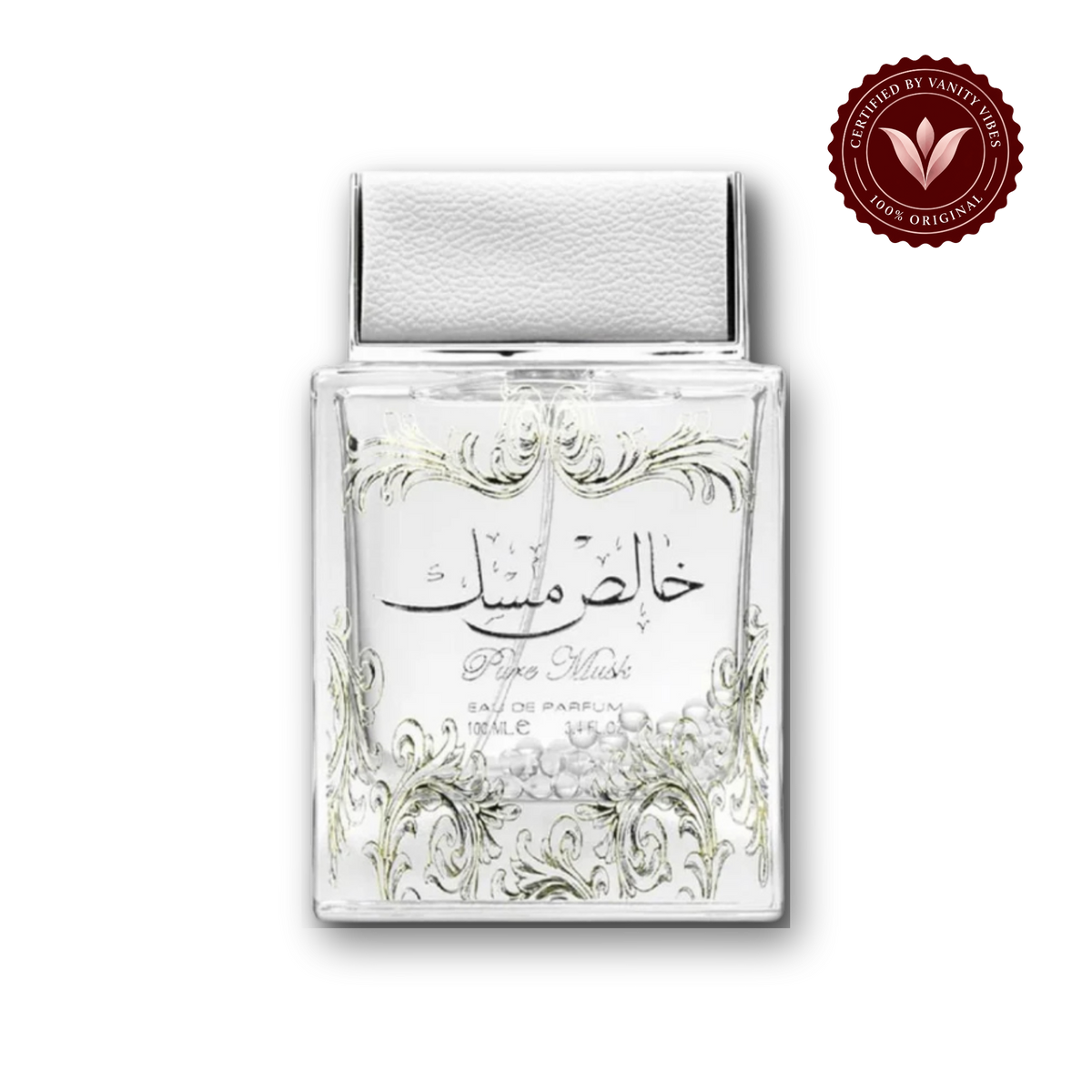Lattafa Khalis Musk Pure Musk White Eau de Parfum 100 ml For Men And Women — front, Vanity Vibes
