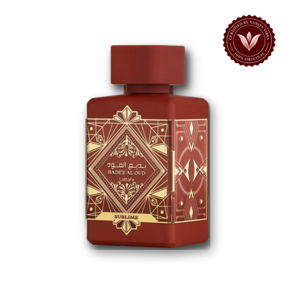 Lattafa Badee Al Oud Sublime Red Eau De Parfum Spray For Women And Men 100ml — front, Vanity Vibes