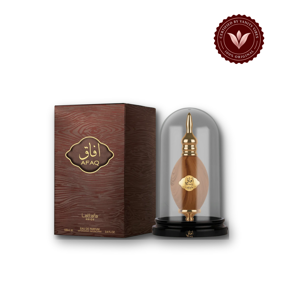 Lattafa Afaq Gold For Men EDP-100ml — box, Vanity Vibes