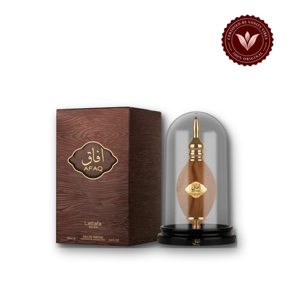 Lattafa Afaq Gold For Men EDP-100ml — box, Vanity Vibes