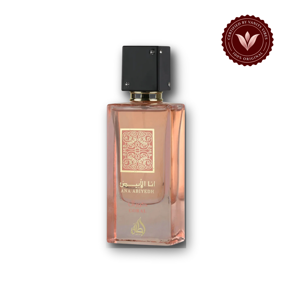 Lattafa Ana Abiyedh Coral Eau de Parfum 60ml - Long Lasting Elegant Unisex Fragrance for Men & Women - front view - Vanity Vibes