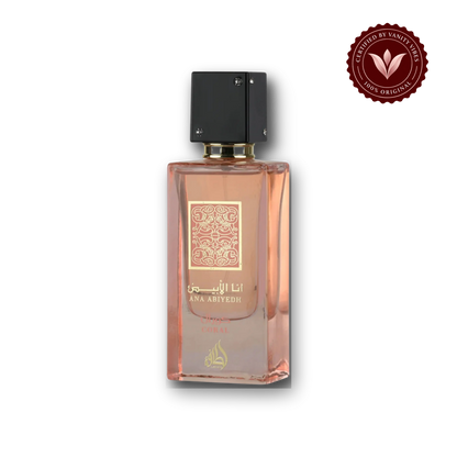 Lattafa Ana Abiyedh Coral Eau de Parfum 60ml - Long Lasting Elegant Unisex Fragrance for Men & Women - front view - Vanity Vibes