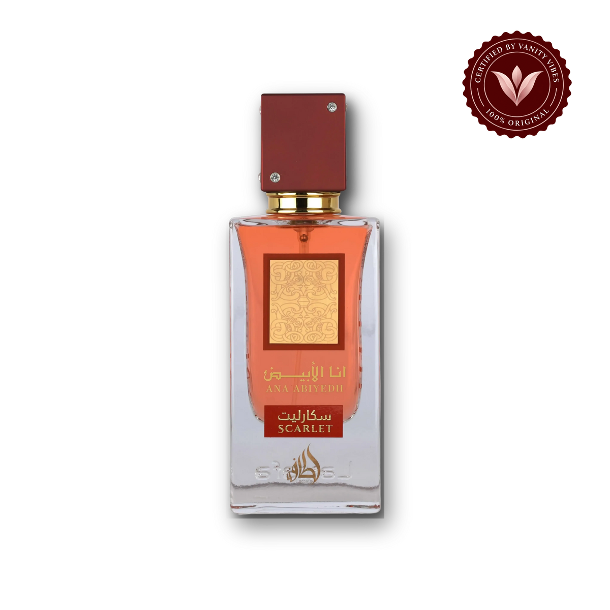 Lattafa Ana Abiyedh Scarlet Eau de Parfum 60ml - Long Lasting Elegant Floral Fragrance for Women - front view - Vanity Vibes