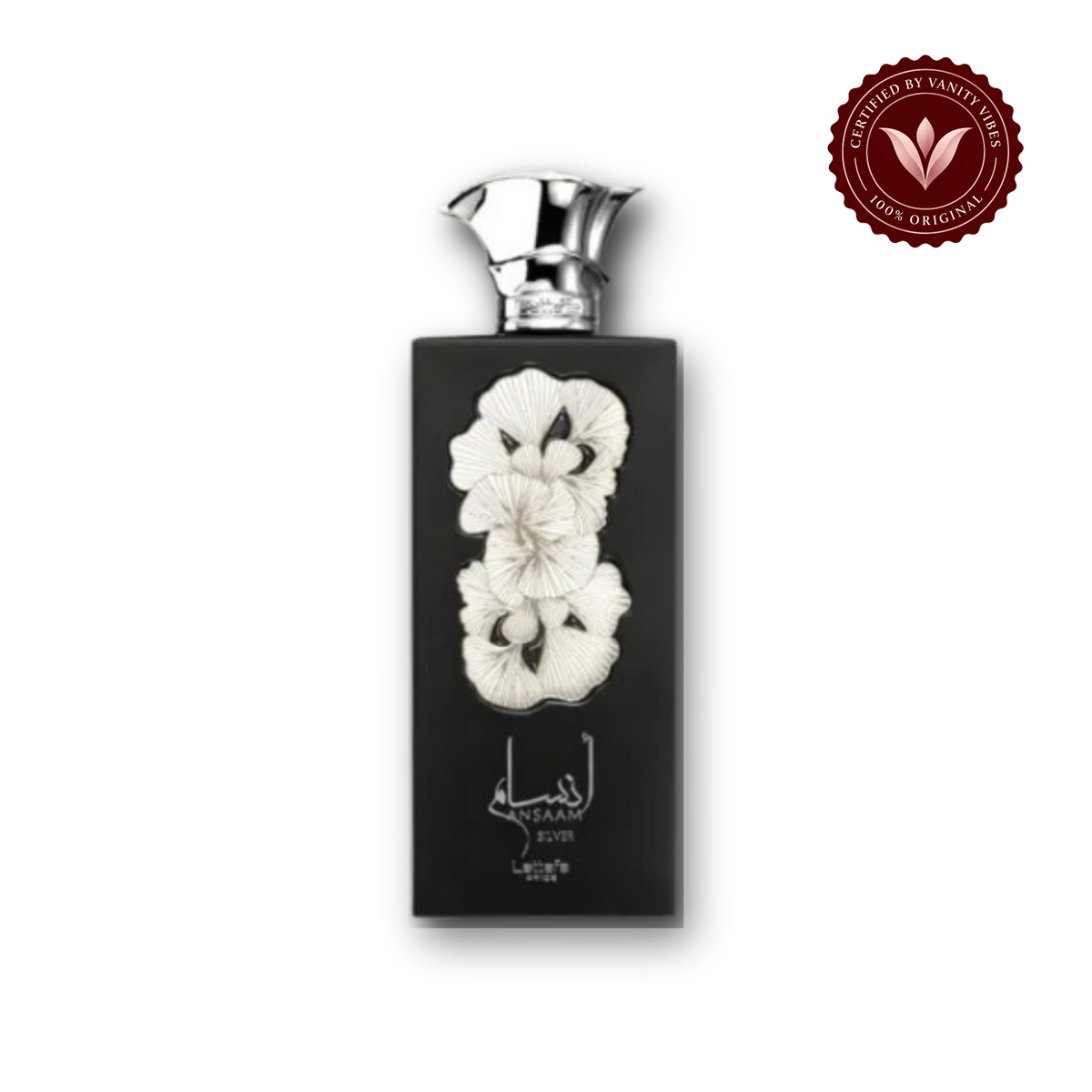 Lattafa Pride Ansaam Silver Eau de Parfum 100ml - Long Lasting Luxury Arabic Fragrance for Men - front view - Vanity Vibes