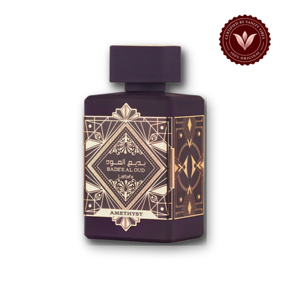 Lattafa Badee Al Oud Amethyst Purple Eau de Parfum For Women And Men 100ml - front view - Vanity Vibes