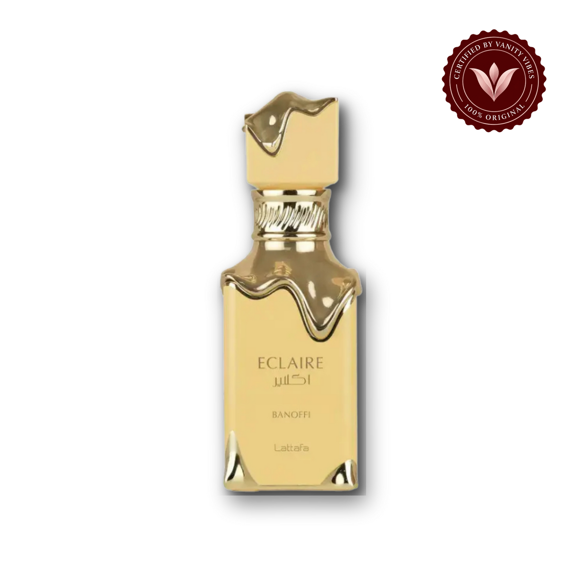 Lattafa Eclaire Banoffi Eau de Parfum 100ml - Long Lasting Sweet Gourmand Unisex Arabic Fragrance for Men & Women - front view - Vanity Vibes