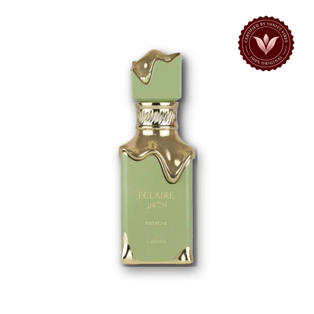 Lattafa Eclaire Pistache Perfume EDP 100ml Long Lasting Arabic Fragrance Unisex - front view - Vanity Vibes